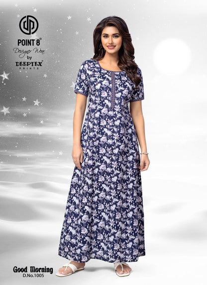 Good Morning Deeptex Prints Cotton Night Gowns Exporter Gujarat