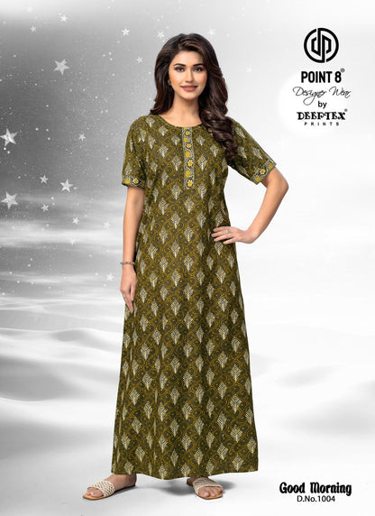 Good Morning Deeptex Prints Cotton Night Gowns Exporter Gujarat