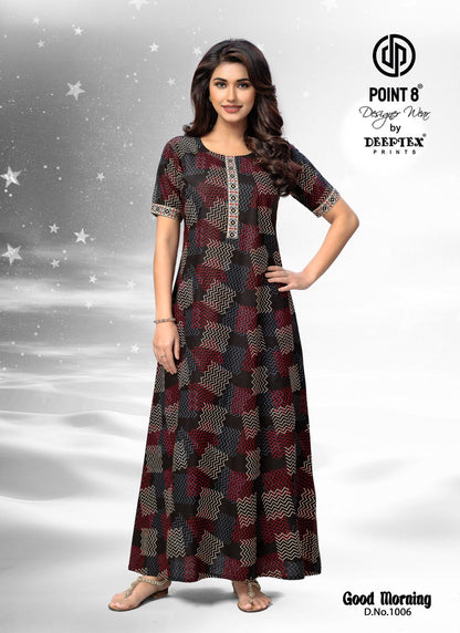 Good Morning Deeptex Prints Cotton Night Gowns Exporter Gujarat