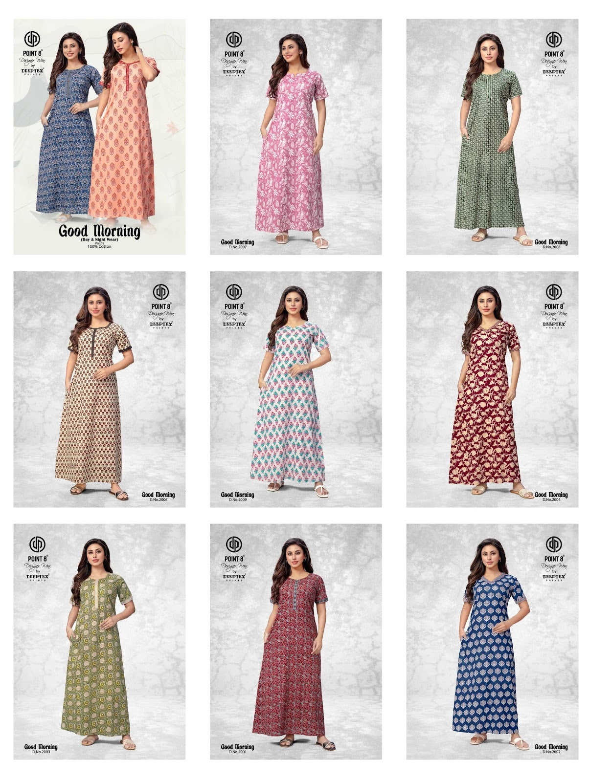 Good Morning Vol 2 Deeptex Prints Cotton Night Gowns Exporter