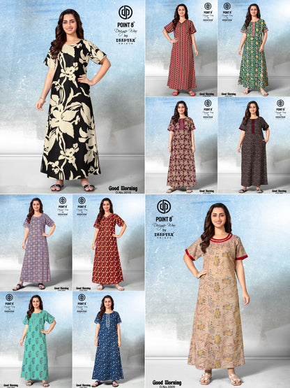Good Morning Vol 3 Deeptex Prints Cotton Night Gowns Supplier Ahmedabad