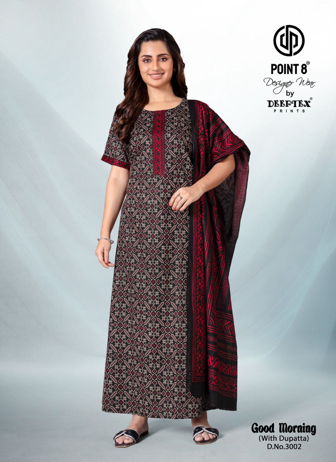 Good Morning Vol 3 With Dupatta Deeptex Prints Cotton Night Gowns Exporter Ahmedabad