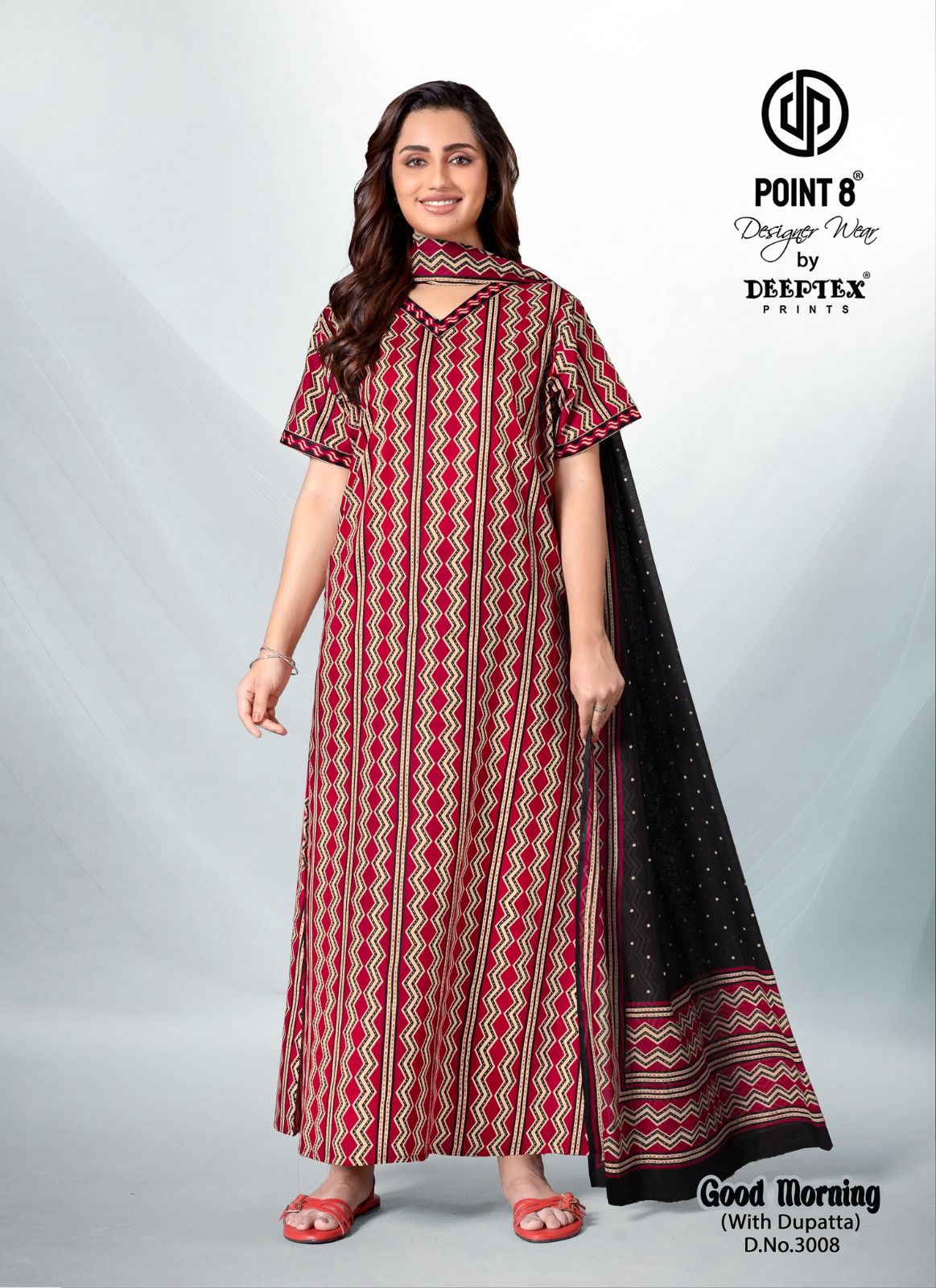 Good Morning Vol 3 With Dupatta Deeptex Prints Cotton Night Gowns Exporter Ahmedabad