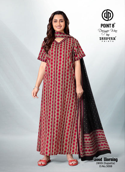 Good Morning Vol 3 With Dupatta Deeptex Prints Cotton Night Gowns Exporter Ahmedabad