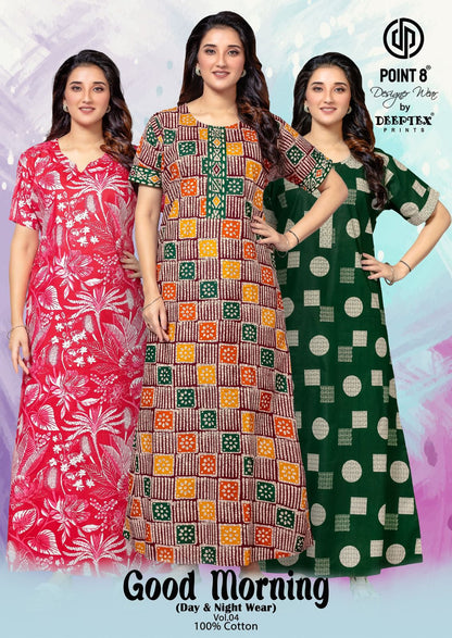 Good Morning Vol 4 Deeptex Prints Cotton Night Gowns Exporter Ahmedabad
