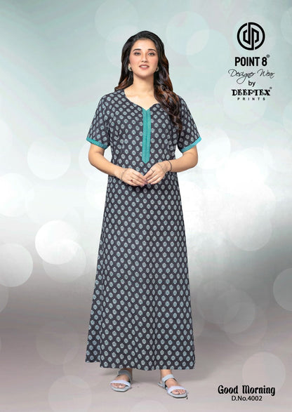Good Morning Vol 4 Deeptex Prints Cotton Night Gowns Exporter Ahmedabad