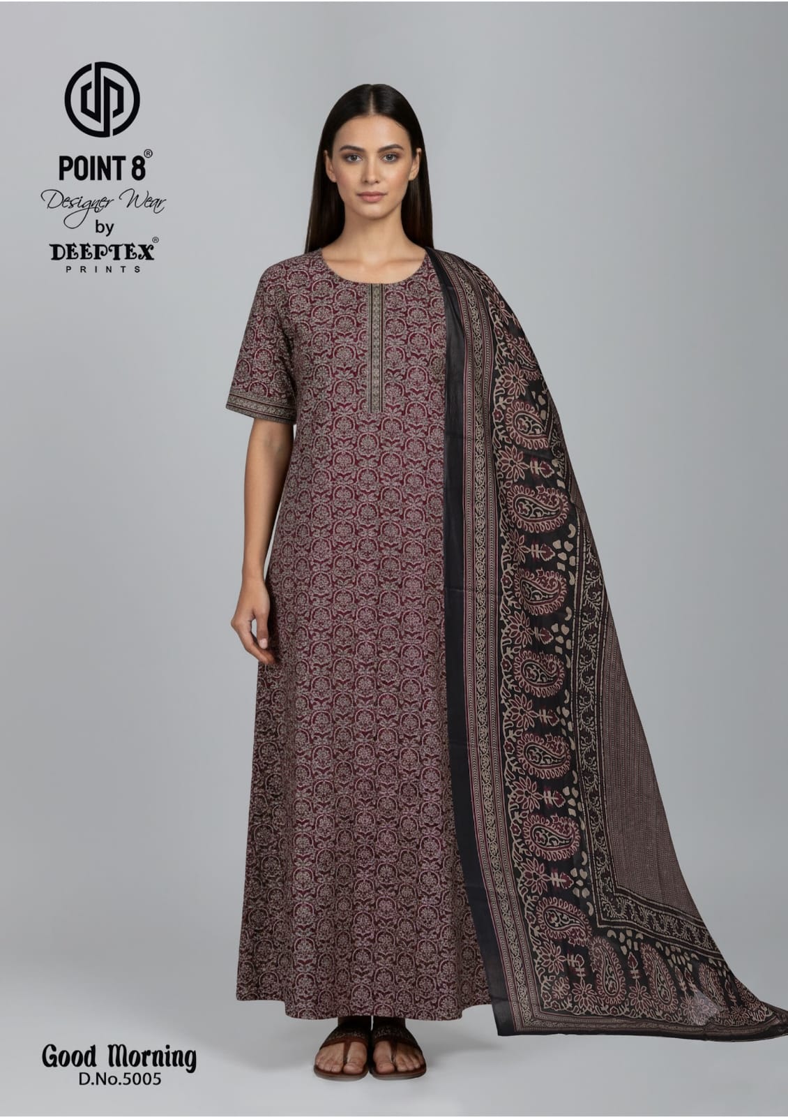 Good Morning Vol 5 Deeptex Prints Cotton Night Gowns With Dupatta Wholesale Price