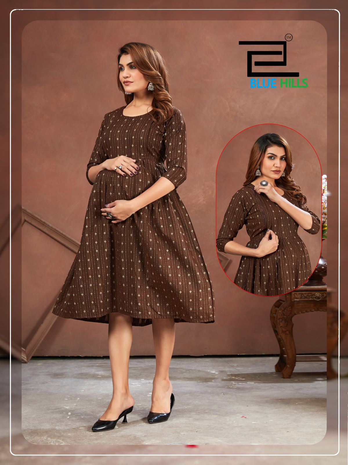 Good Newwz Bluehills Pure Cotton Feeding Kurtis Supplier Ahmedabad