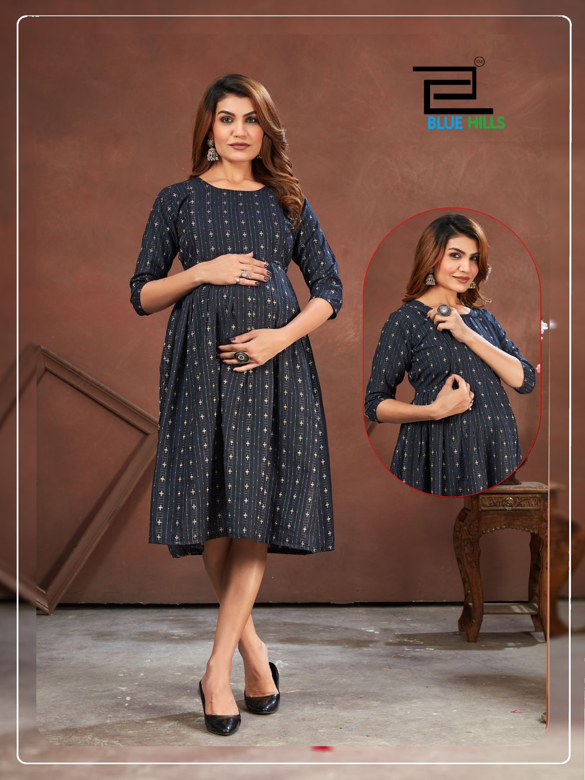 Good Newwz Bluehills Pure Cotton Feeding Kurtis Supplier Ahmedabad