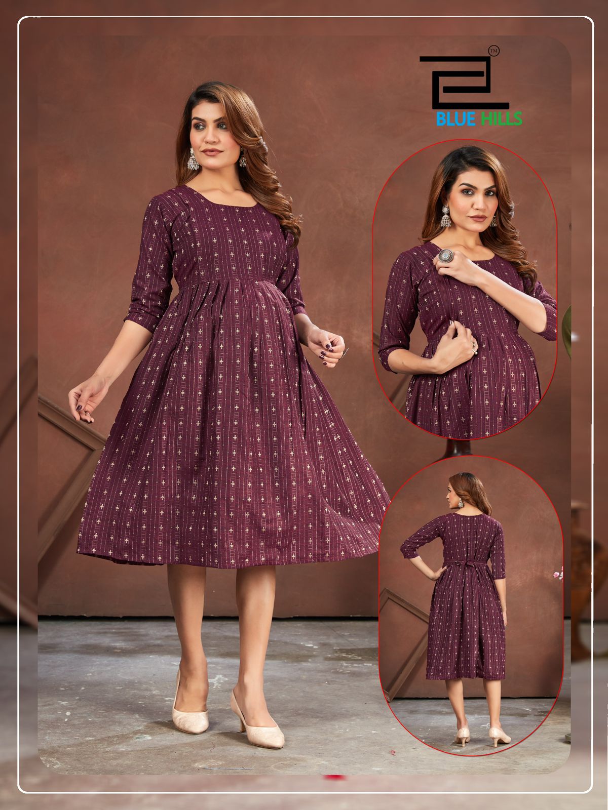 Good Newwz Bluehills Pure Cotton Feeding Kurtis Supplier Ahmedabad