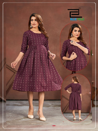 Good Newwz Bluehills Pure Cotton Feeding Kurtis Supplier Ahmedabad