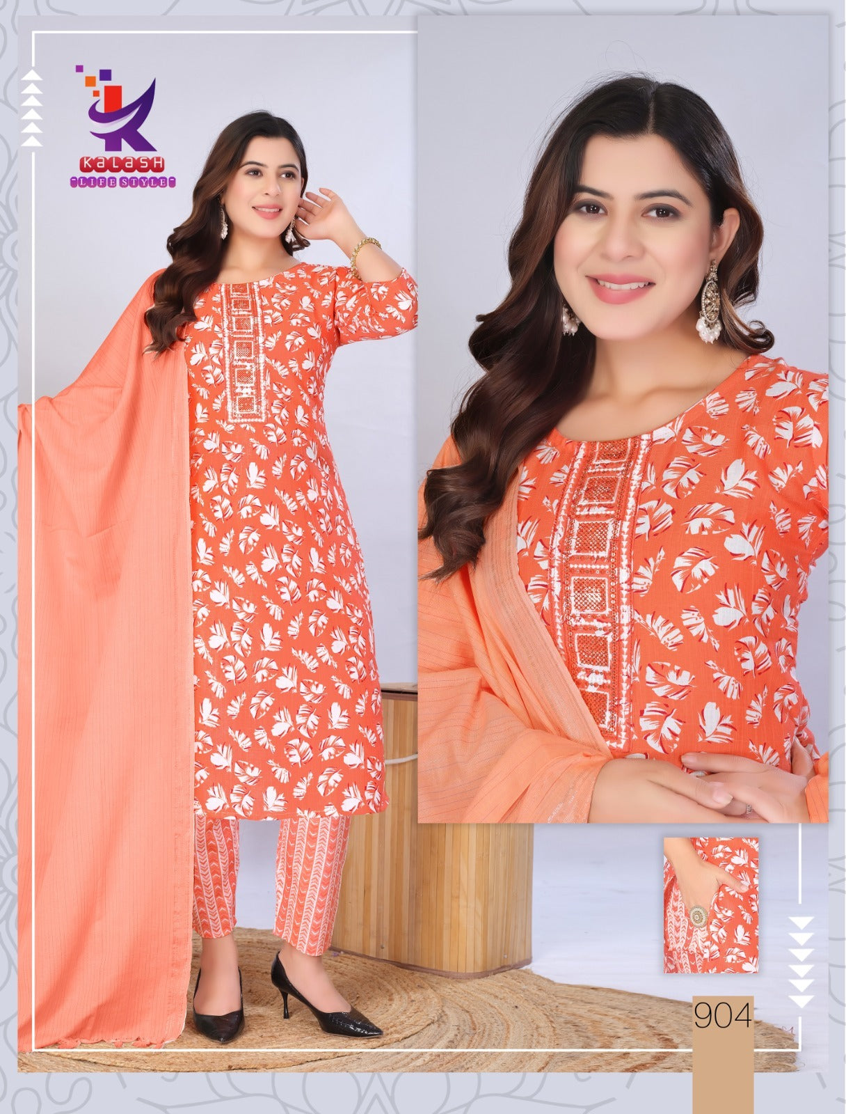Good Star 4 Mlm Kalash Lifestyle Two Tone Rayon Readymade Pant Style Suits Wholesale