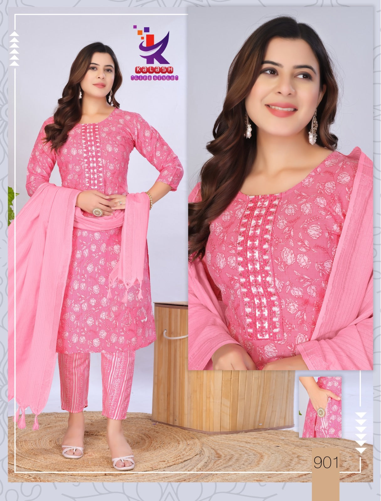 Good Star 4 Mlm Kalash Lifestyle Two Tone Rayon Readymade Pant Style Suits Wholesale