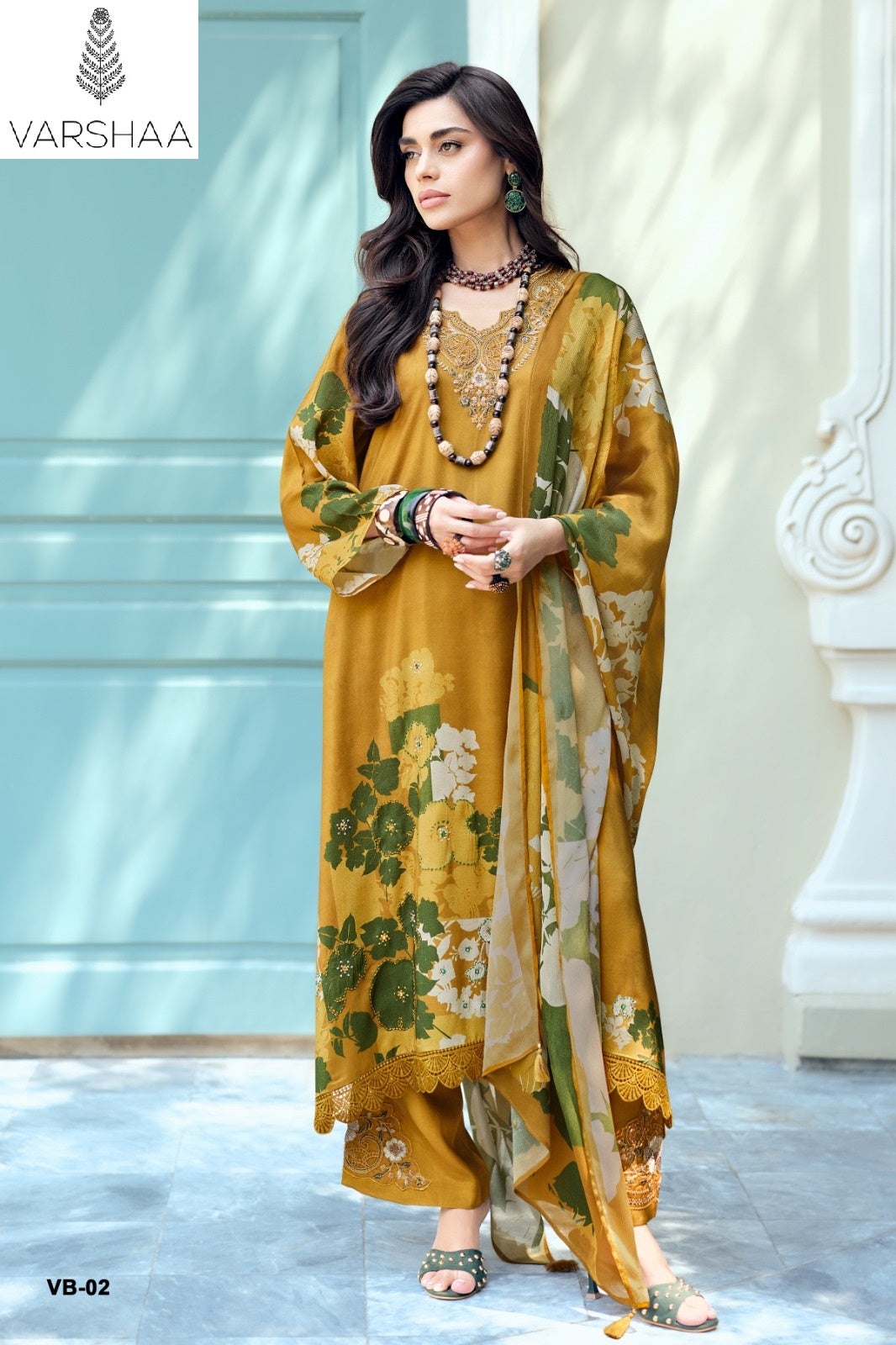 Good Vibes Varshaa Viscose Muslin Pant Style Suits Supplier Ahmedabad