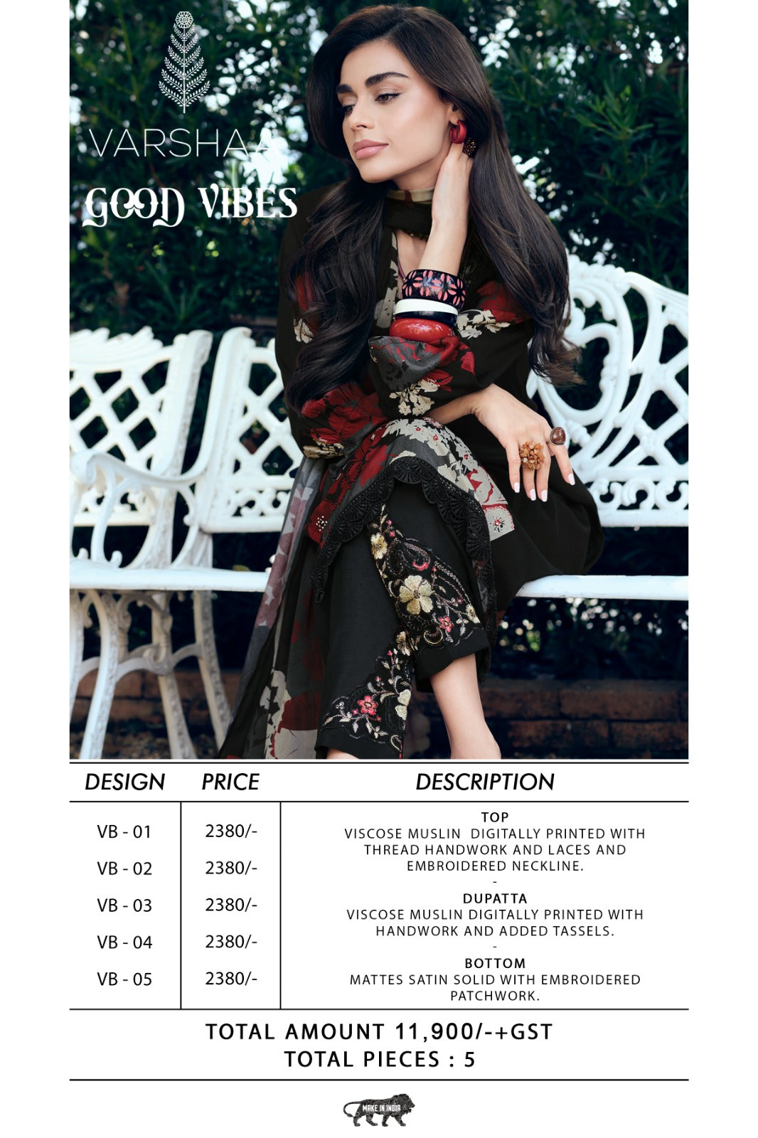 Good Vibes Varshaa Viscose Muslin Pant Style Suits Supplier Ahmedabad