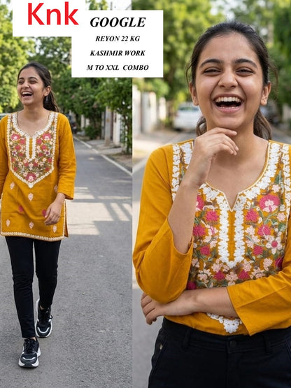 Google Knk Rayon 22Kg Short Kurtis Wholesale Rate