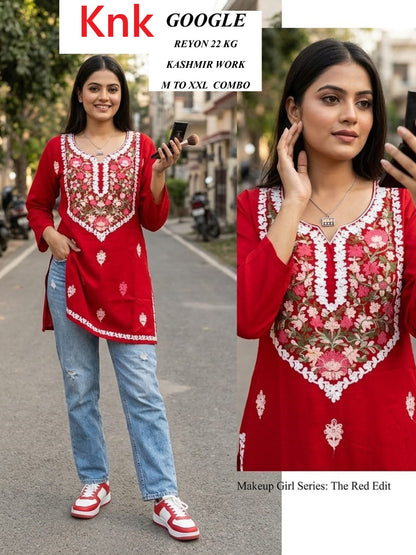 Google Knk Rayon 22Kg Short Kurtis Wholesale Rate