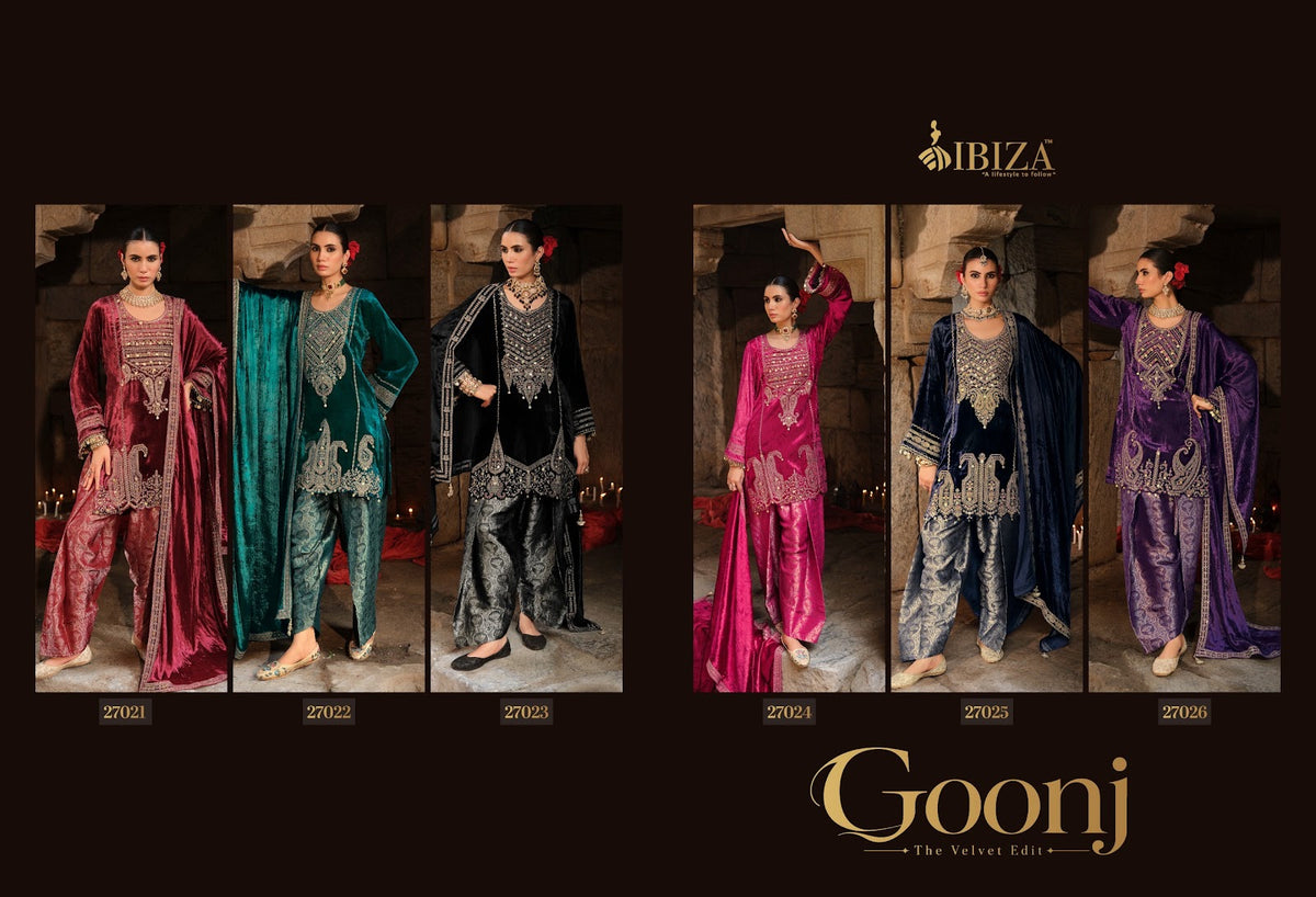 Goonj Ibiza Viscose Velvet Suits Exporter India