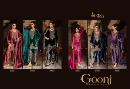 Goonj Ibiza Viscose Velvet Suits Exporter India