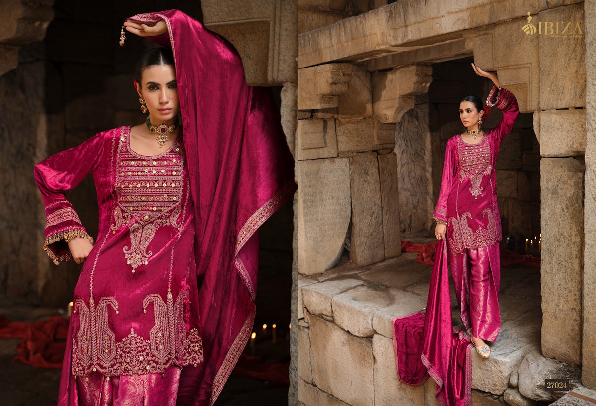 Goonj Ibiza Viscose Velvet Suits Exporter India