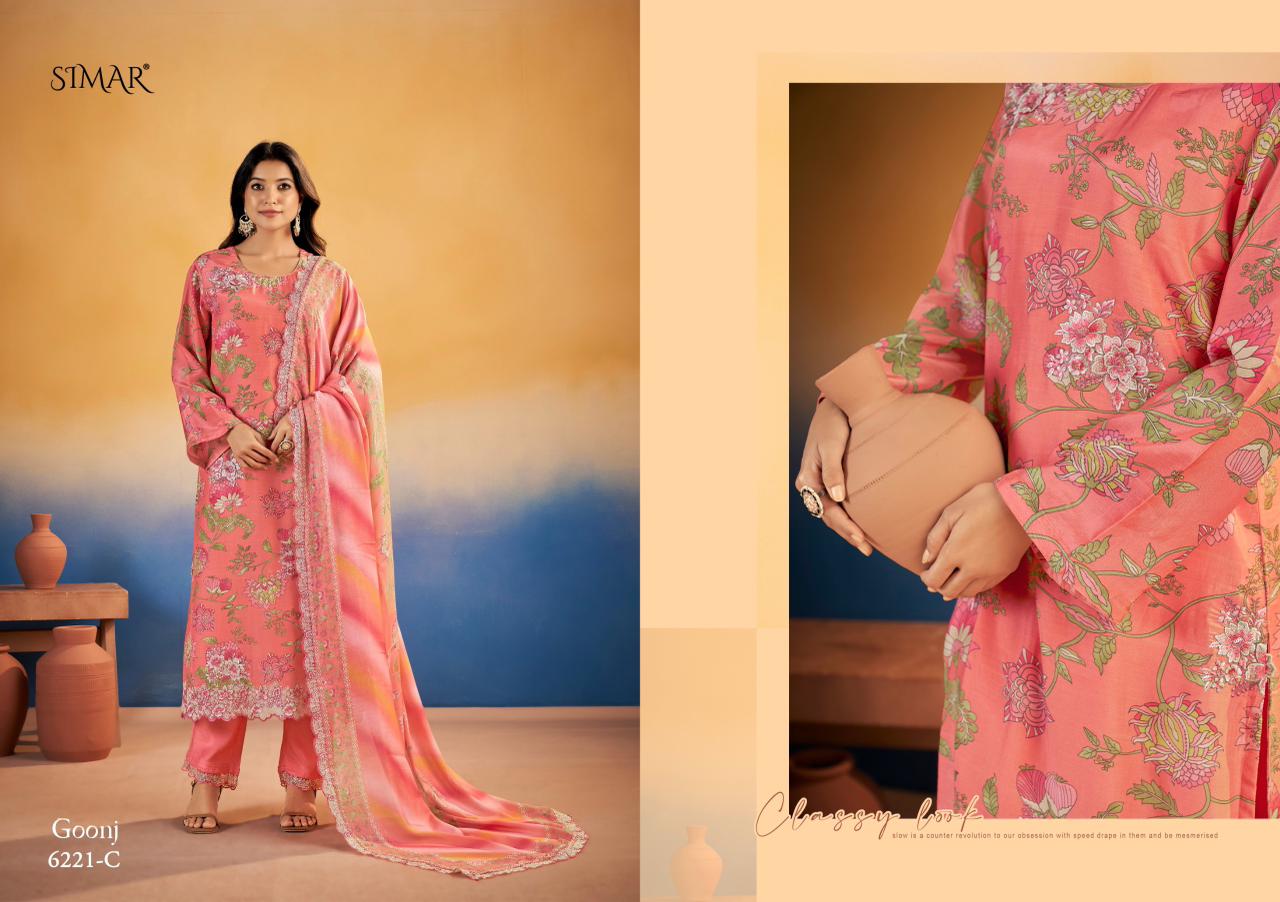 Goonj Simar Viscose Muslin Pant Style Suits Manufacturer India