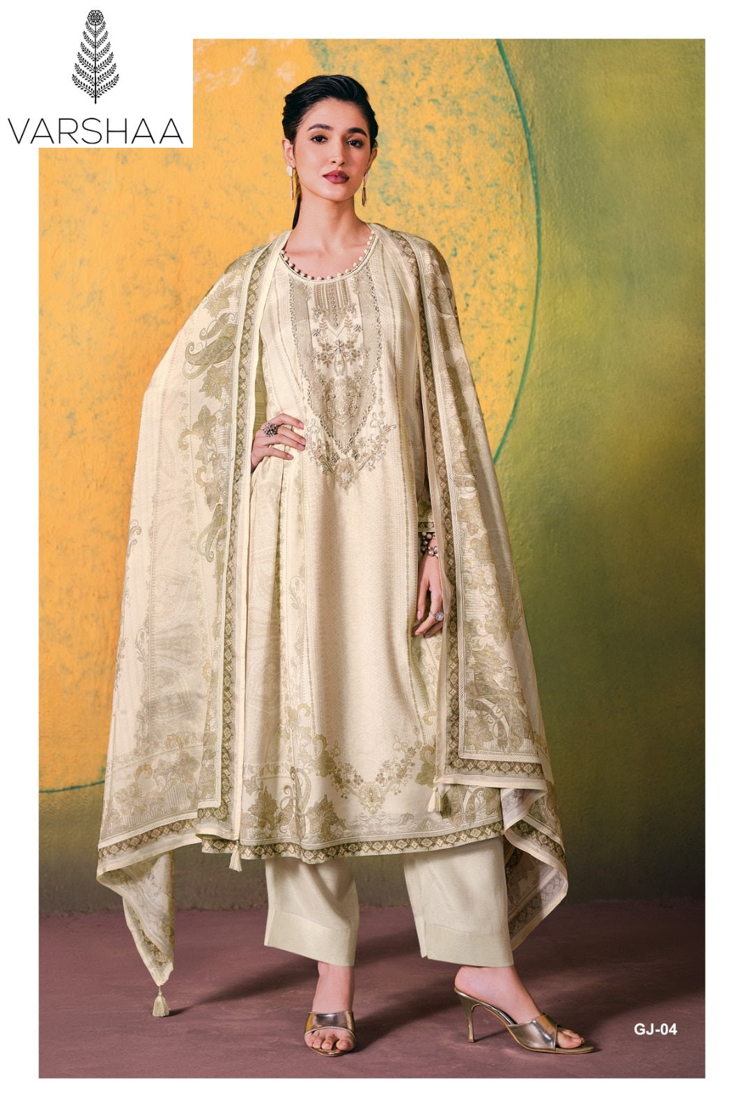 Goonj Varshaa Viscose Muslin Pant Style Suits Supplier Gujarat
