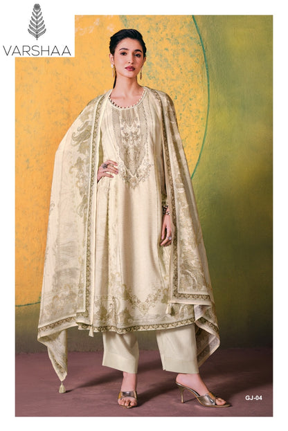 Goonj Varshaa Viscose Muslin Pant Style Suits Supplier Gujarat