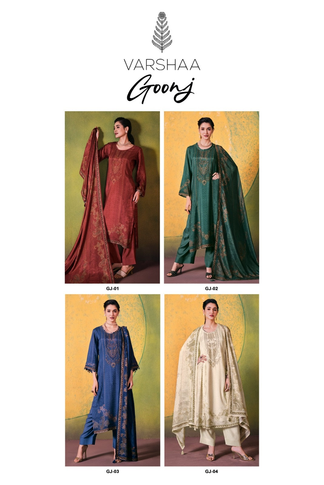 Goonj Varshaa Viscose Muslin Pant Style Suits Supplier Gujarat