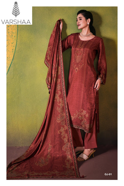 Goonj Varshaa Viscose Muslin Pant Style Suits Supplier Gujarat