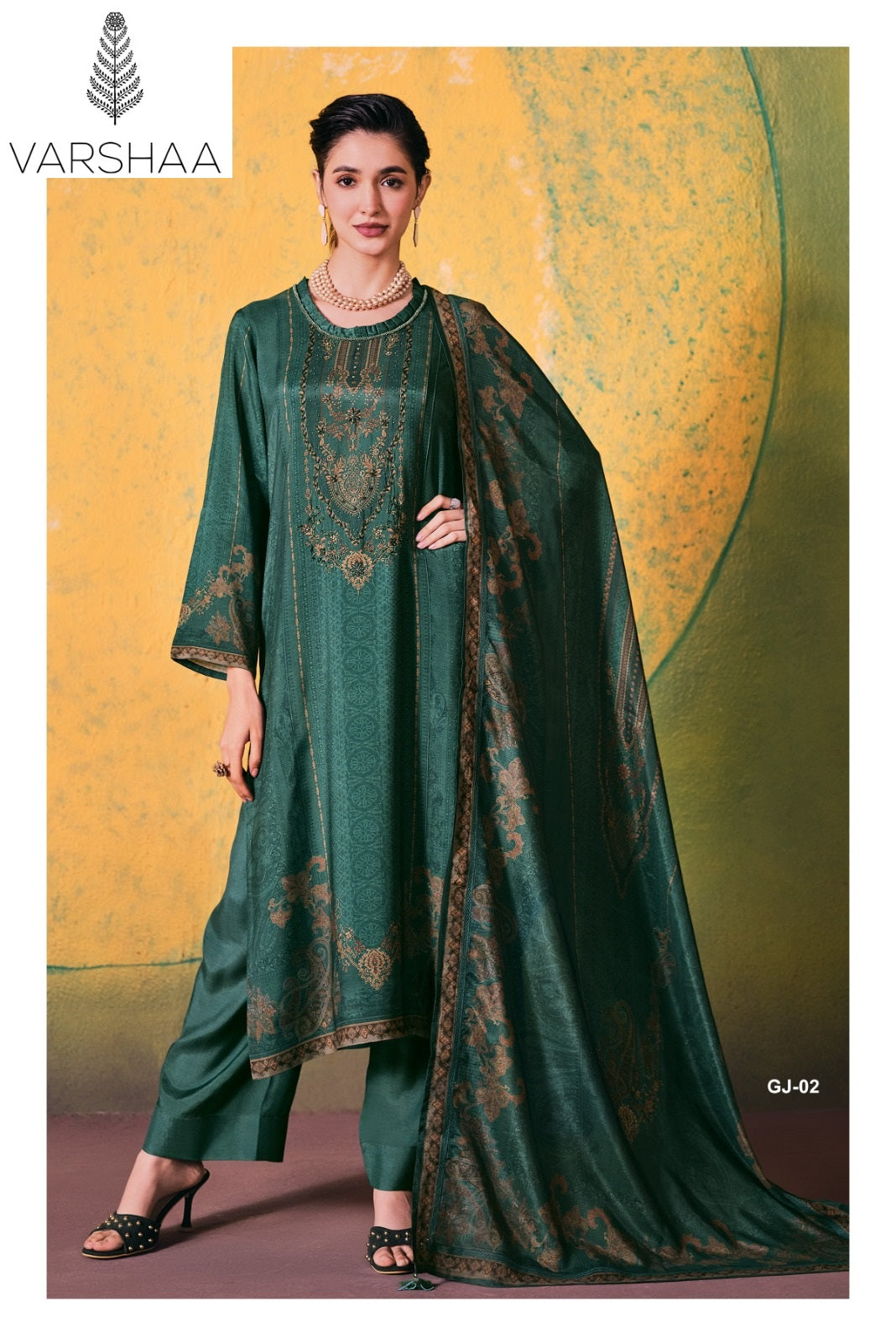 Goonj Varshaa Viscose Muslin Pant Style Suits Supplier Gujarat