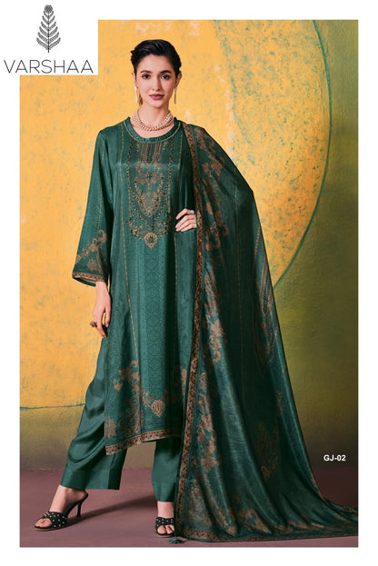 Goonj Varshaa Viscose Muslin Pant Style Suits Supplier Gujarat