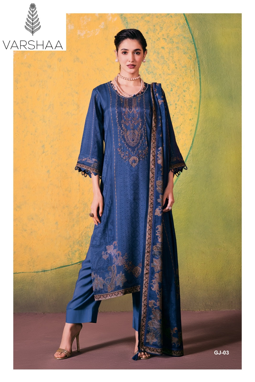 Goonj Varshaa Viscose Muslin Pant Style Suits Supplier Gujarat