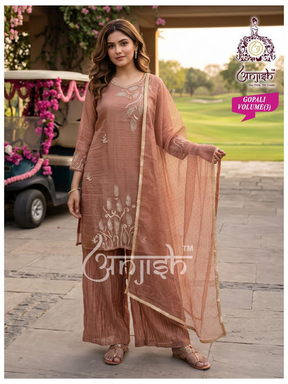Gopali Anjish Salsa Readymade Plazzo Style Suits Wholesale Price