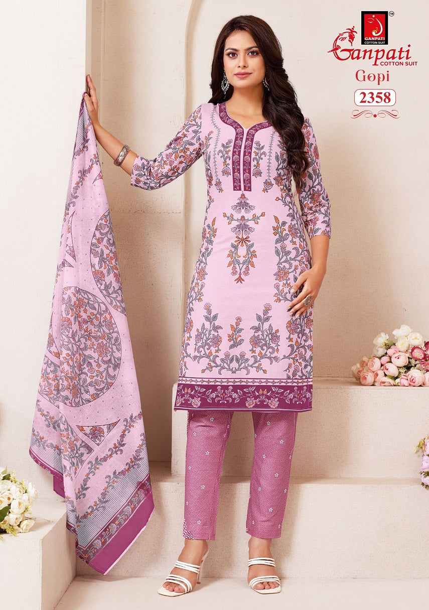 Gopi Vol 12 Ganpati Cotton Dress Material Manufacturer