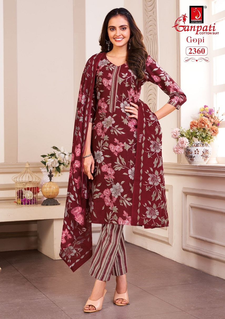 Gopi Vol 12 Ganpati Cotton Dress Material Manufacturer