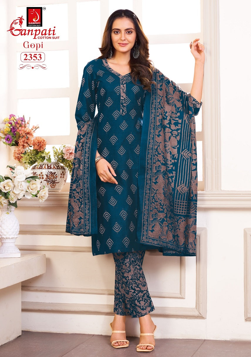 Gopi Vol 12 Ganpati Cotton Dress Material Manufacturer