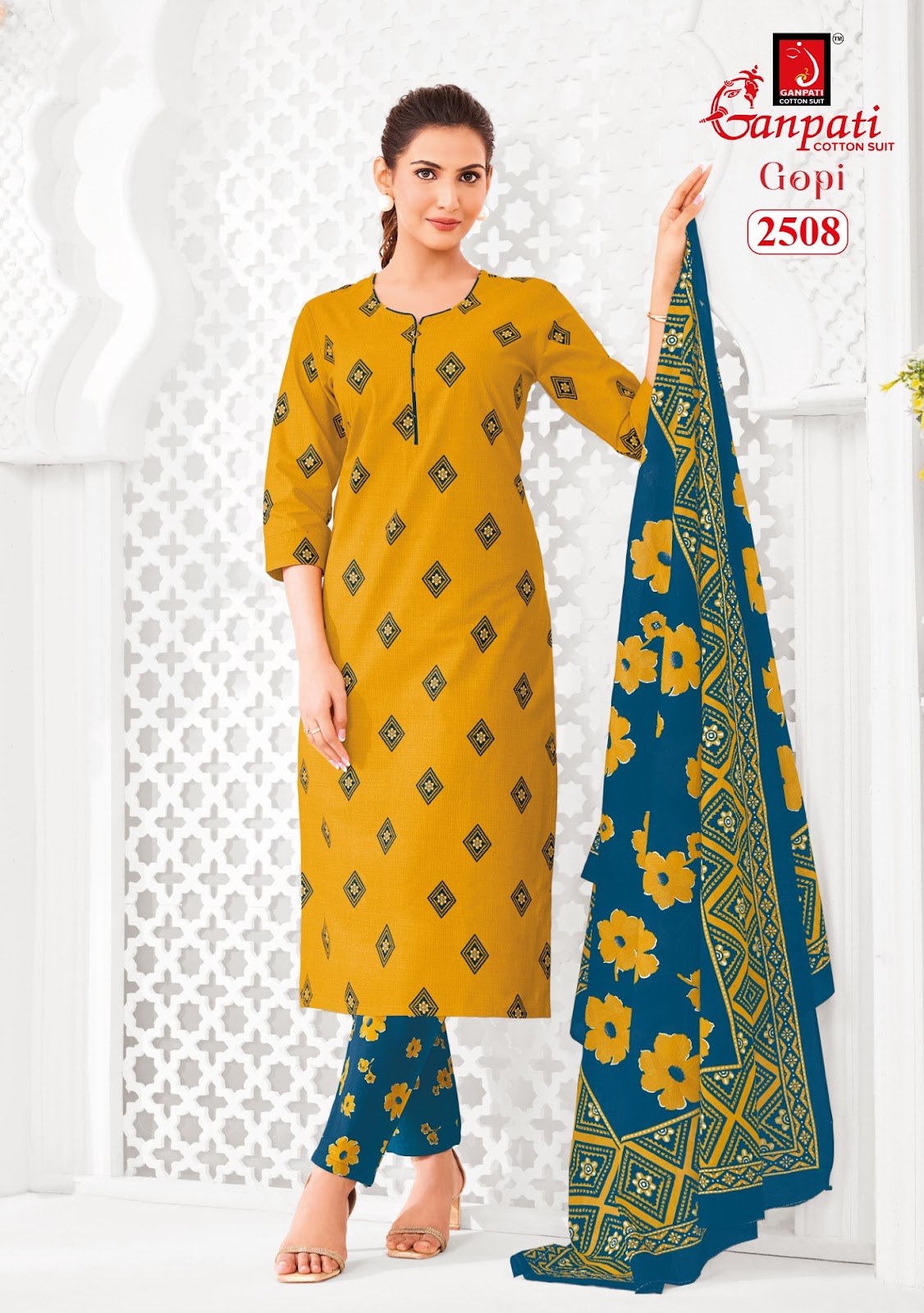 Gopi Vol 13 Ganpati Cotton Dress Material Exporter Gujarat