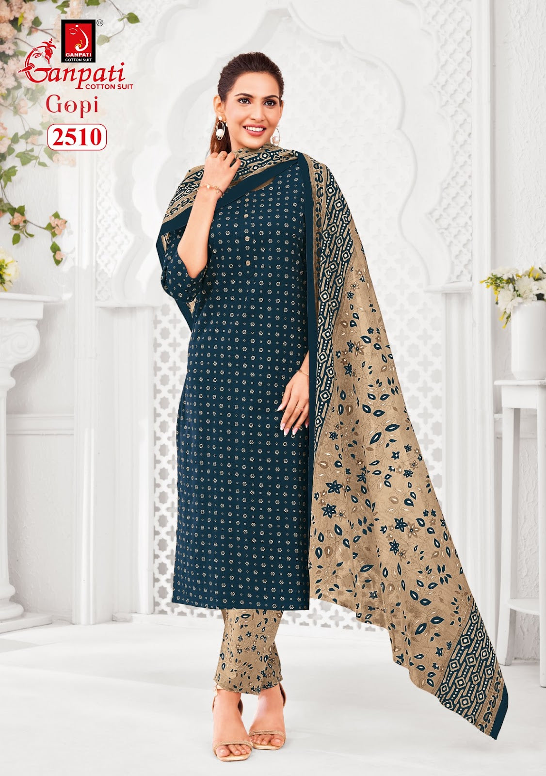 Gopi Vol 13 Ganpati Cotton Dress Material Exporter Gujarat