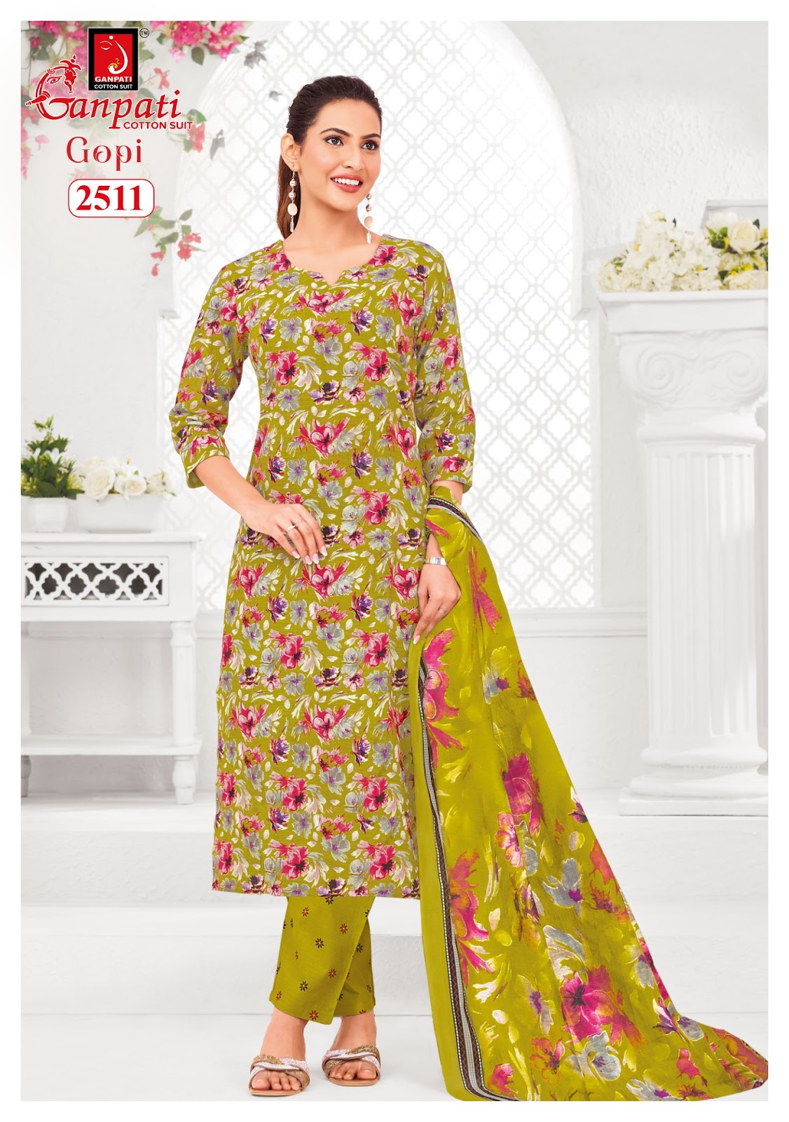 Gopi Vol 13 Ganpati Cotton Dress Material Exporter Gujarat