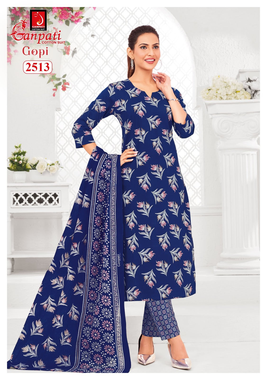 Gopi Vol 13 Ganpati Cotton Dress Material Exporter Gujarat
