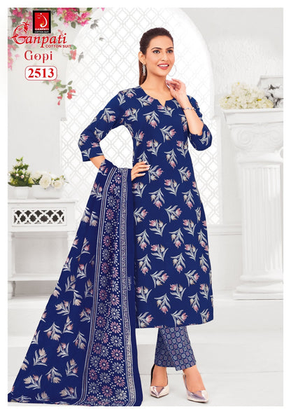 Gopi Vol 13 Ganpati Cotton Dress Material Exporter Gujarat