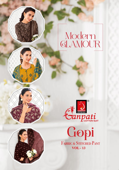 Gopi Vol 13 Ganpati Cotton Dress Material Exporter Gujarat