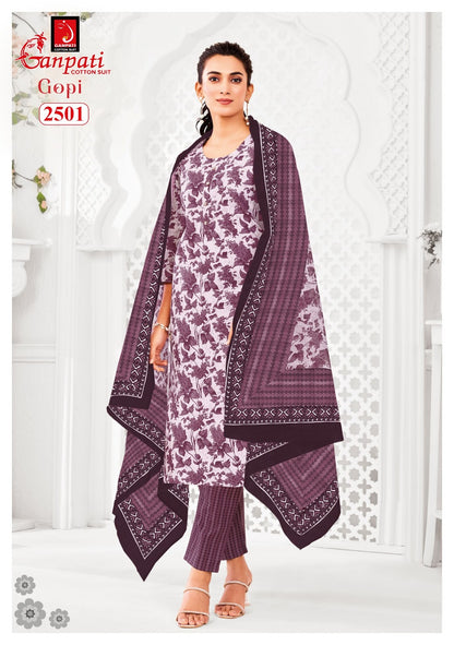 Gopi Vol 13 Ganpati Cotton Dress Material Exporter Gujarat