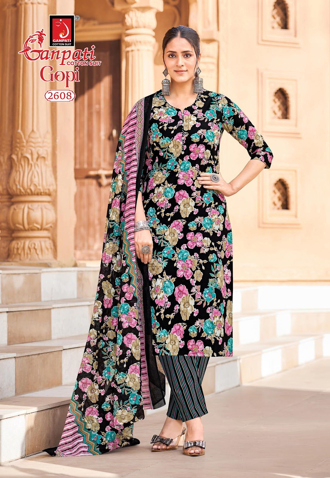 Gopi Vol 15 Ganpati Cotton Dress Material Manufacturer Gujarat