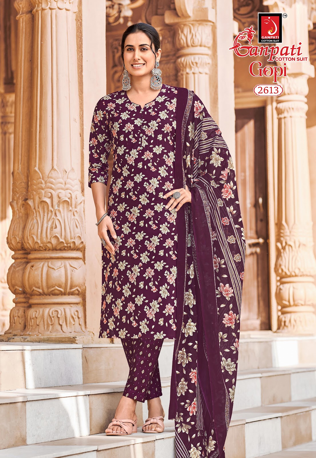 Gopi Vol 15 Ganpati Cotton Dress Material Manufacturer Gujarat
