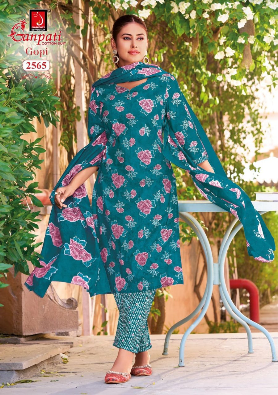 Gopi Vol 16 Ganpati Cotton Dress Material Manufacturer Gujarat
