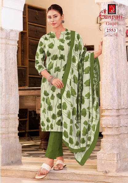 Gopi Vol 16 Ganpati Cotton Dress Material Manufacturer Gujarat