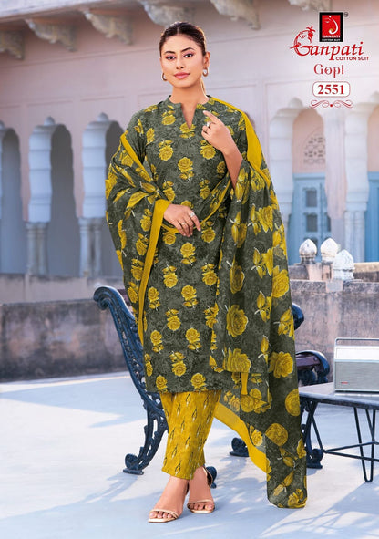 Gopi Vol 16 Ganpati Readymade Cotton Pant Suits Manufacturer India