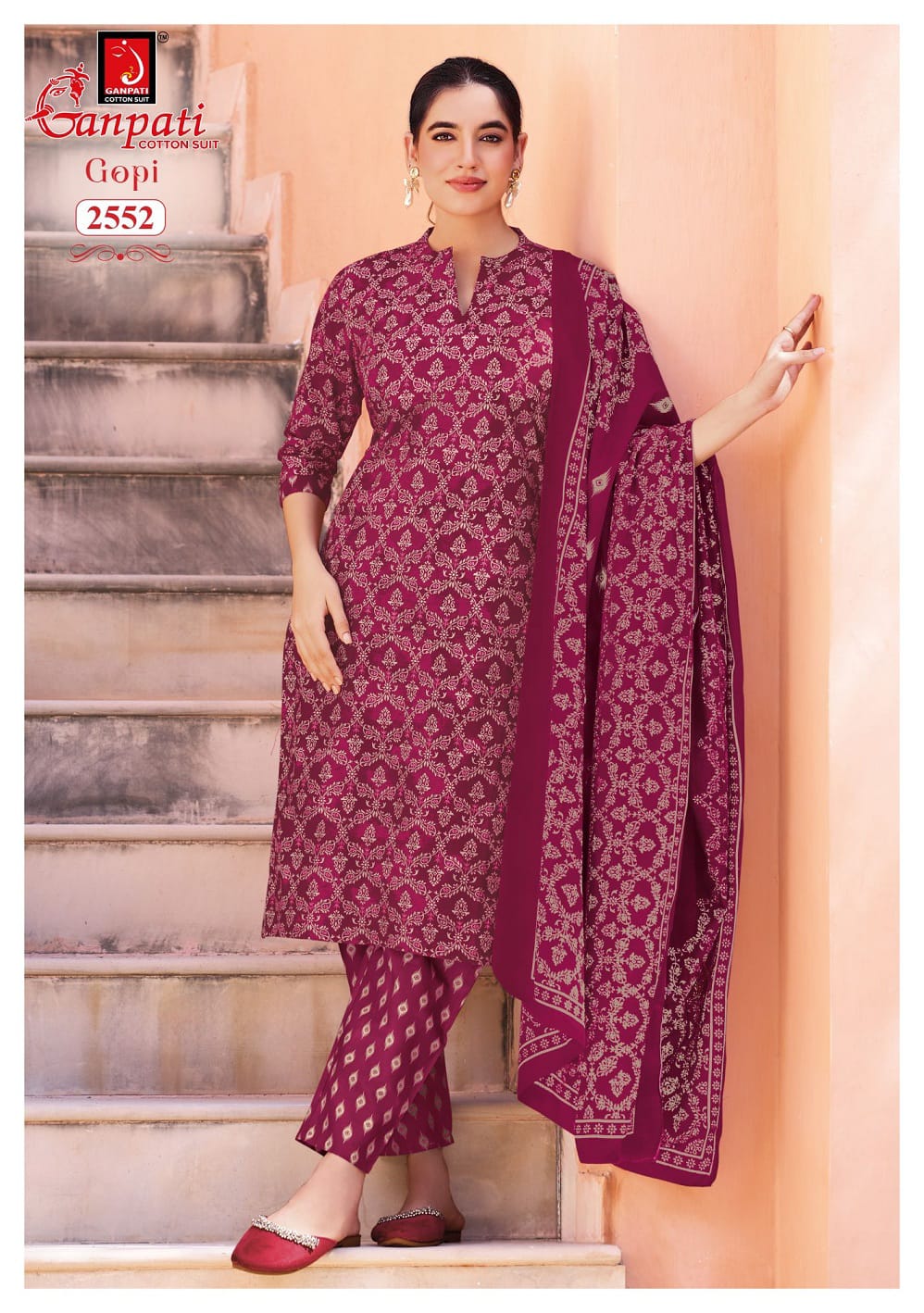 Gopi Vol 16 Ganpati Readymade Cotton Pant Suits Manufacturer India
