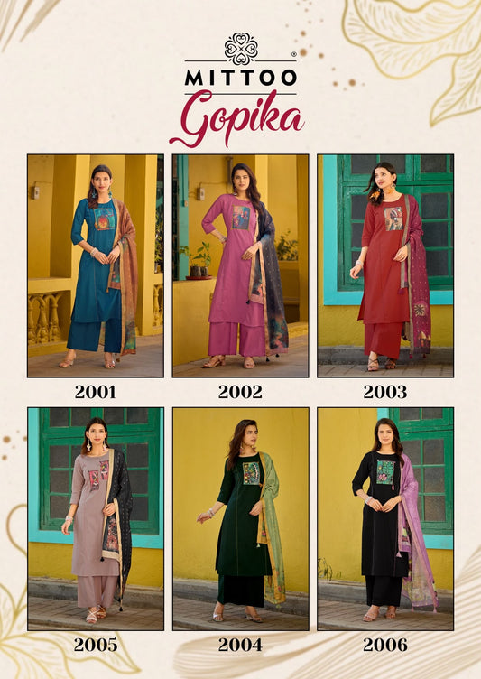 Gopika Mittoo Cotton Readymade Plazzo Style Suits Wholesale